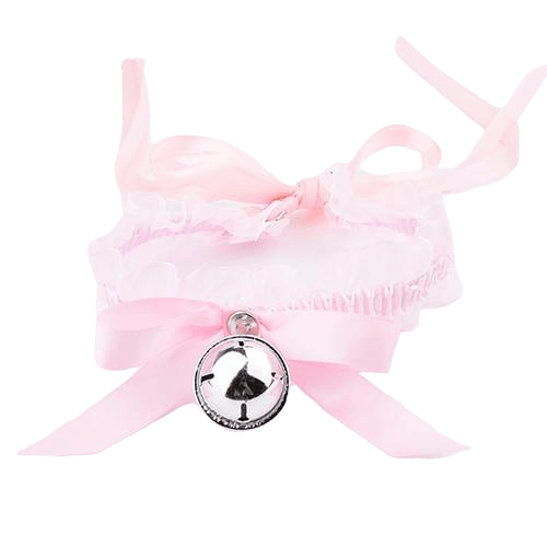 Choker dentelle rose