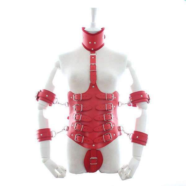 harnais bondage rouge