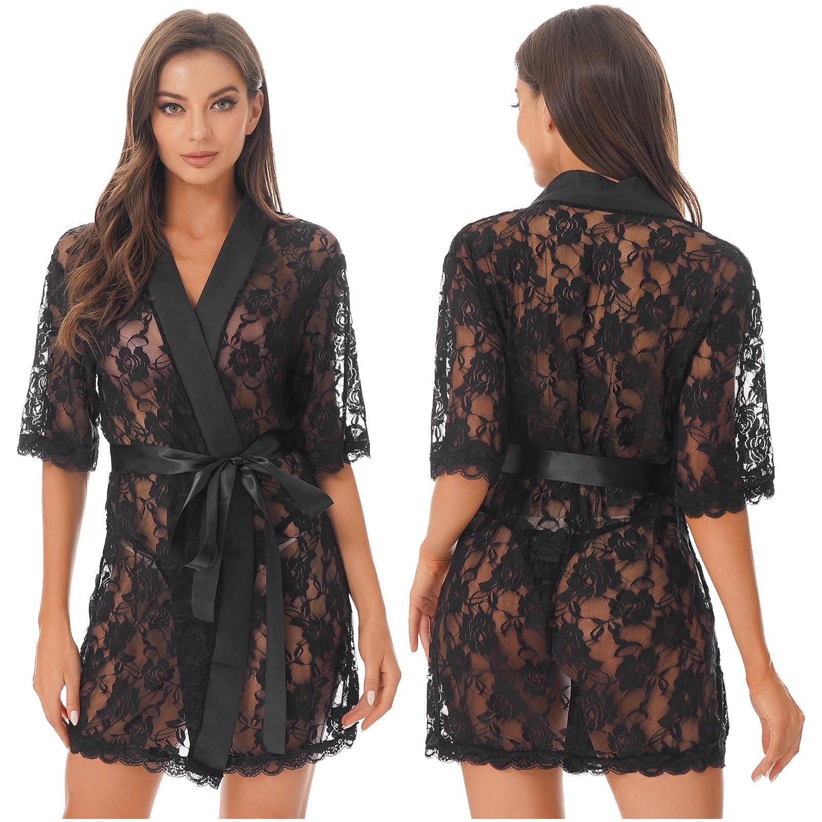 Nuisette Dentelle Imprimé Floral