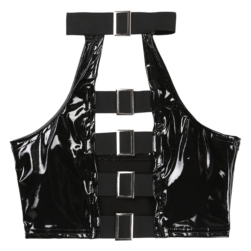Crop Top Vinyle Dos Nus
