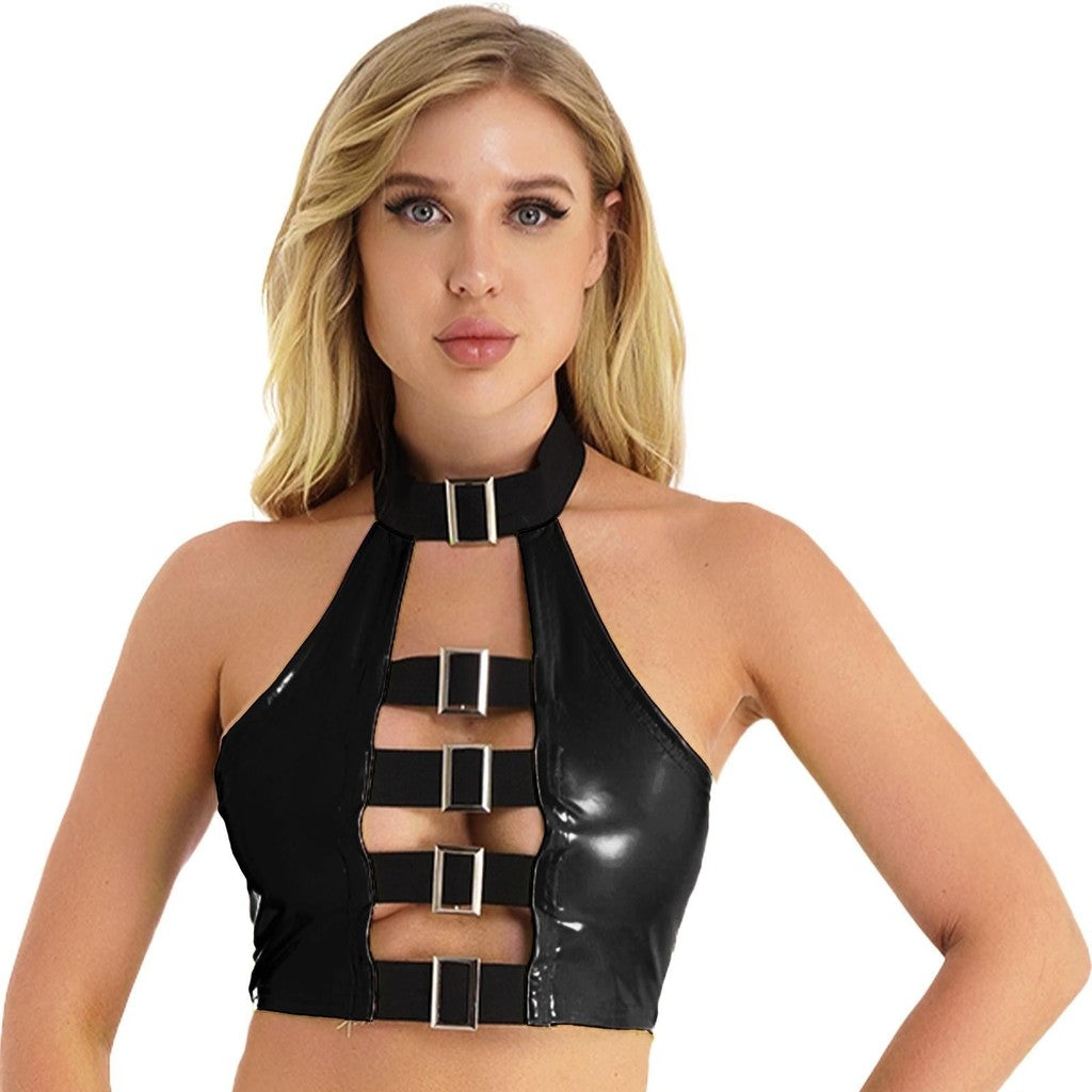 Crop Top Vinyle Dos Nus
