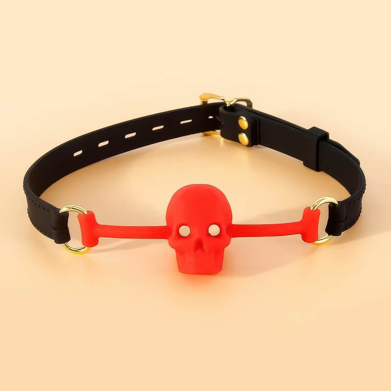 Bâillon Tete de Mort Rouge