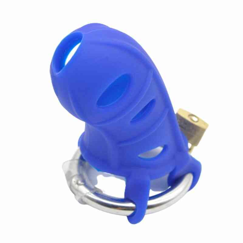Cage Chasteté Silicone Homme Bleu