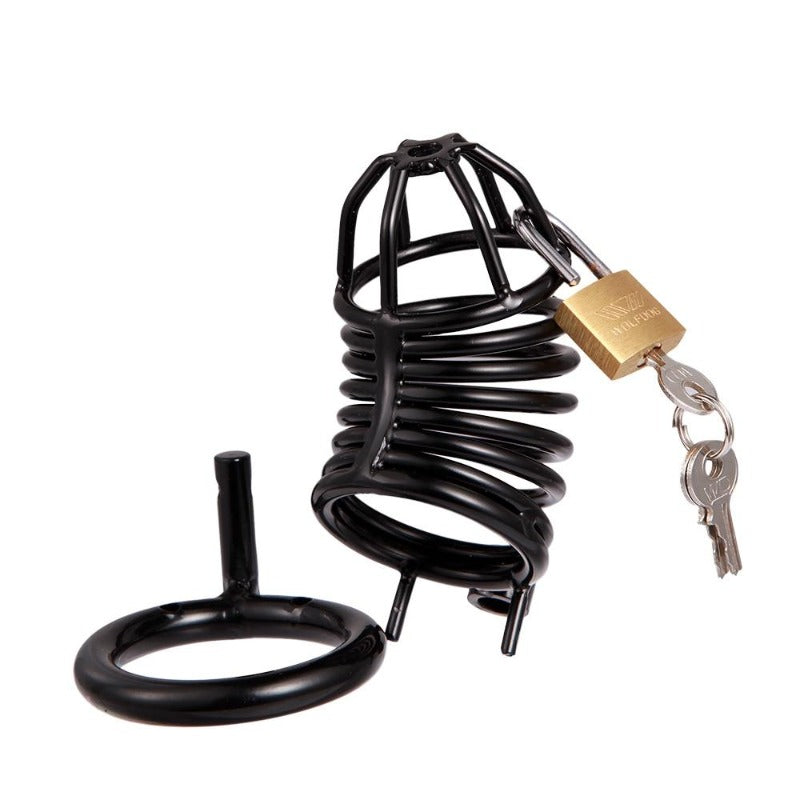 Cage de chasteté Argentée noire