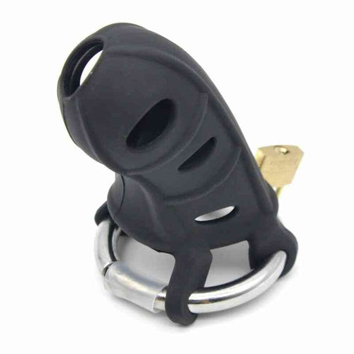 Cage de Chasteté Silicone Homme Noir
