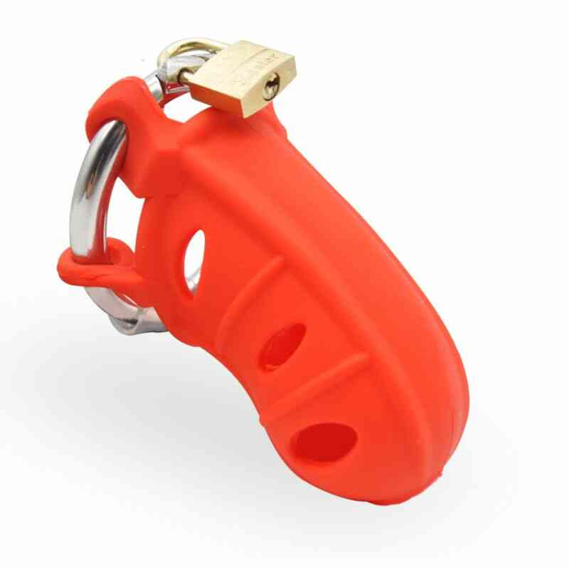 Cage de Chasteté Silicone Homme Rouge