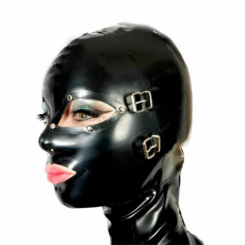 Cagoule Latex Bondage Noir