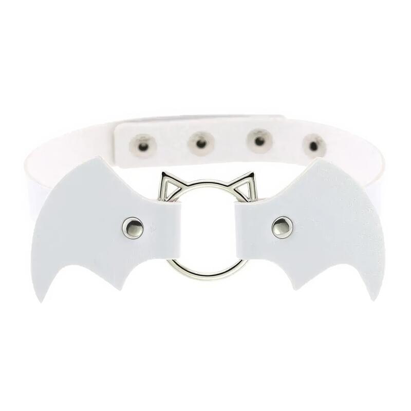 Collier BDSM Chauve-souris Blanc
