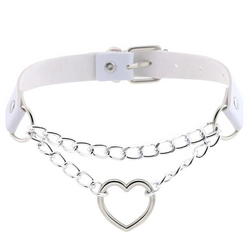 Collier Chaîne Cœur Blanc