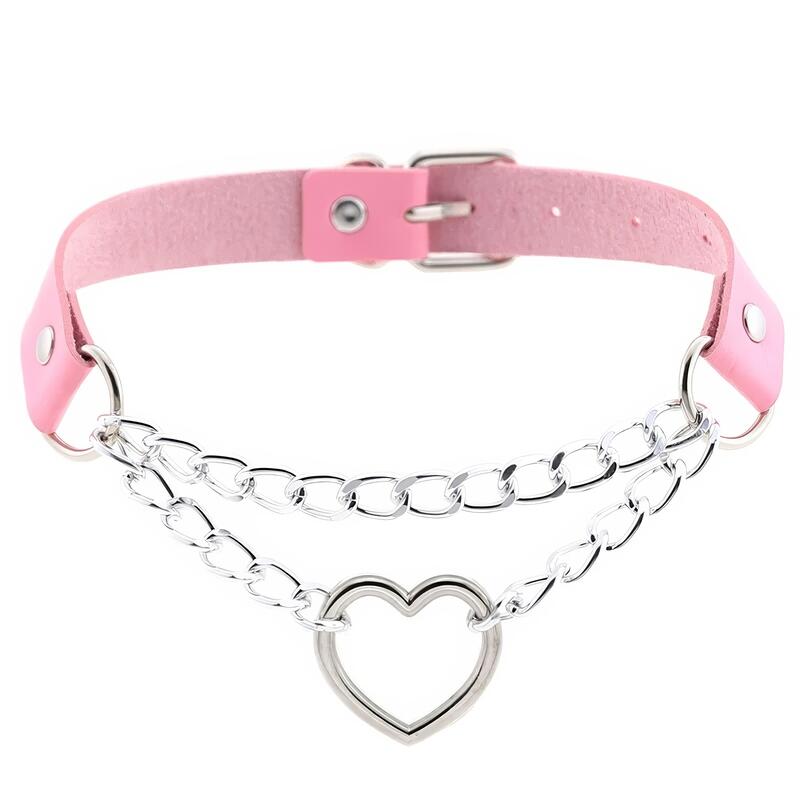 Collier Chaîne Cœur Rose