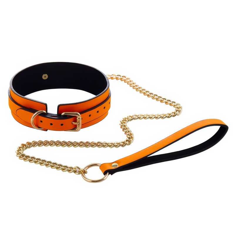 Collier laisse phosphorescent Orange
