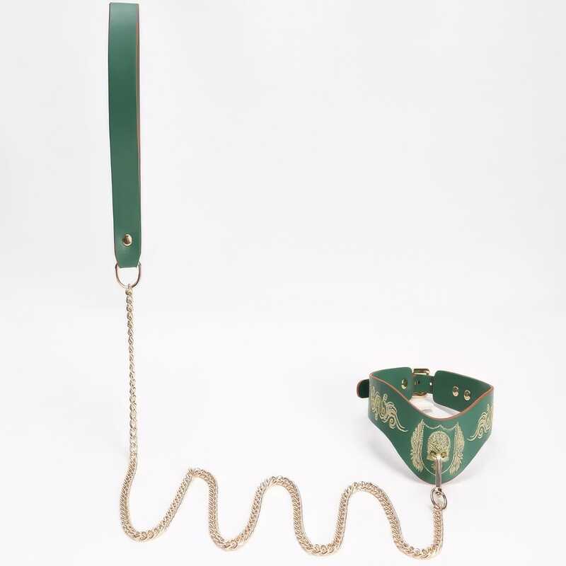 Collier Laisse Tête de Mort Vert