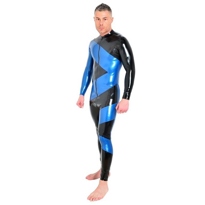 Combinaison en Latex Bleu Homme