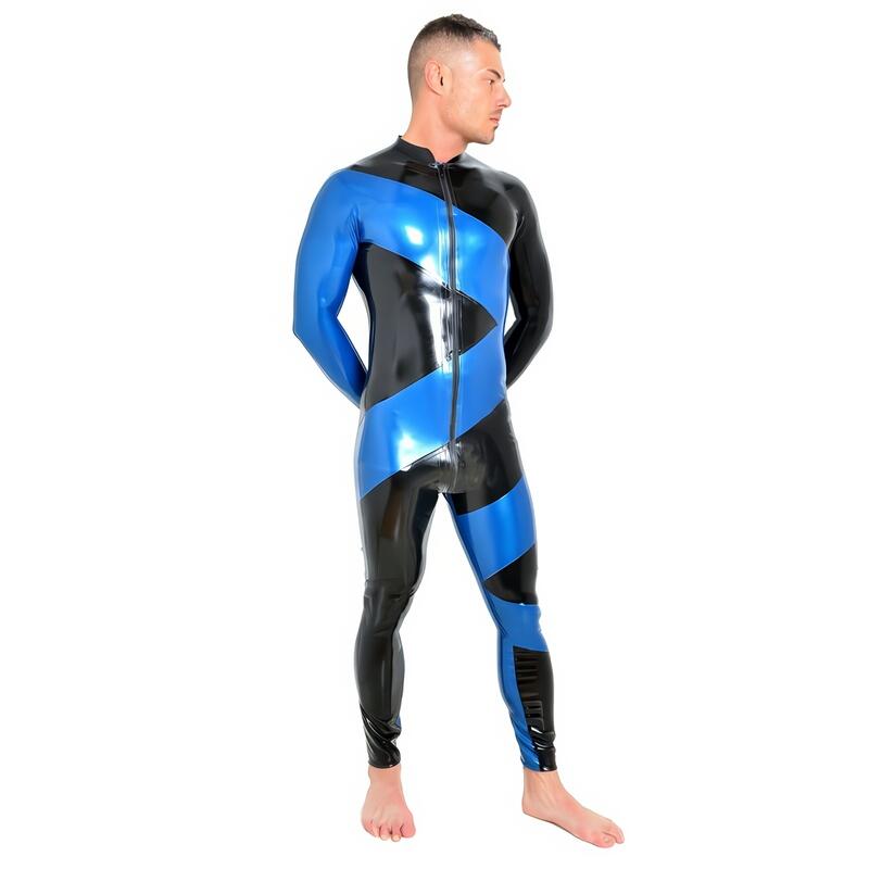 Combinaison Latex Homme Bleu