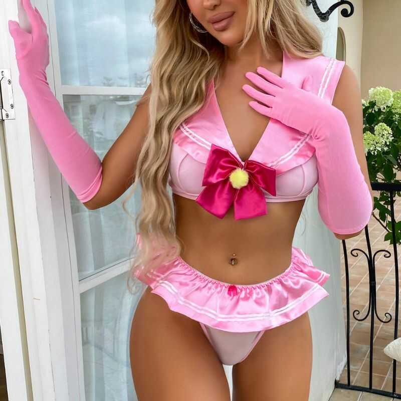 Déguisement Écolière Rose Sexy