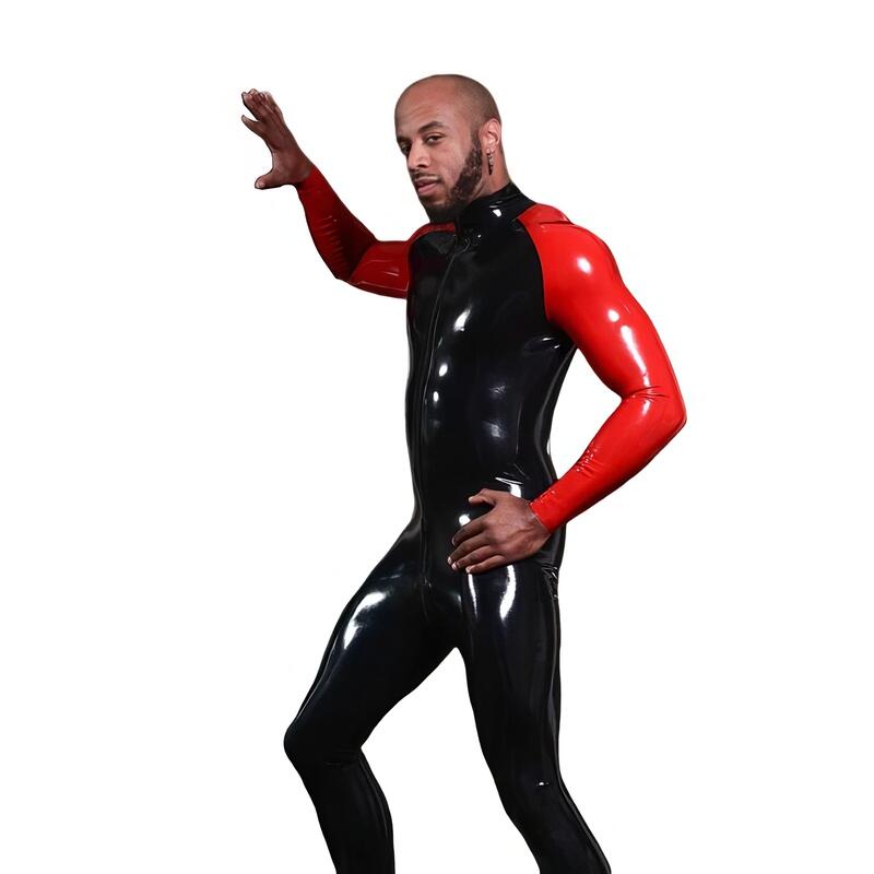 Combinaison Latex Homme Noir et Rouge