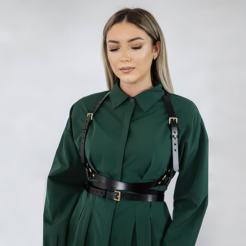 Harnais Ceinture Cuir Femme Noir