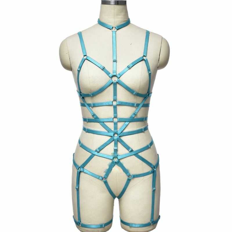 Harnais Lingerie Sexy Bleu