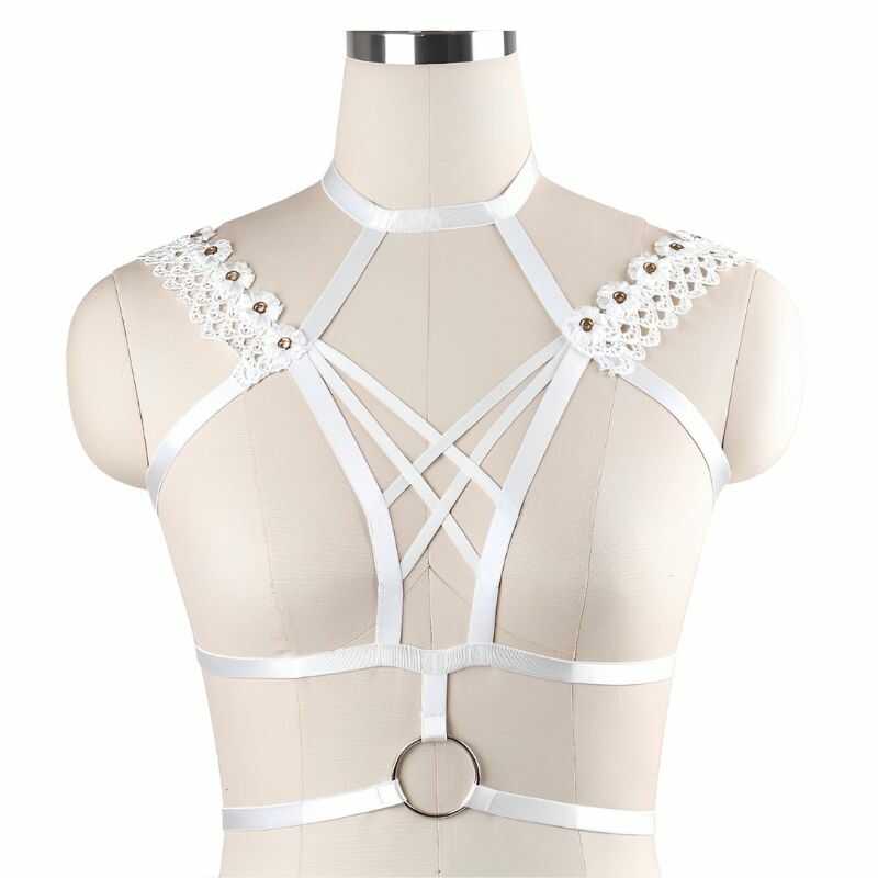 Harnais Sexy Fleur en blanc