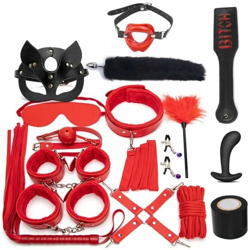 Kit Bondage Rouge 16 Pièces