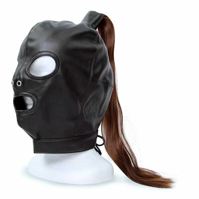 Masque BDSM Queue de Cheval Femme