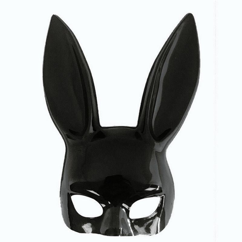 masque-lapin-sexy-noir-brillant