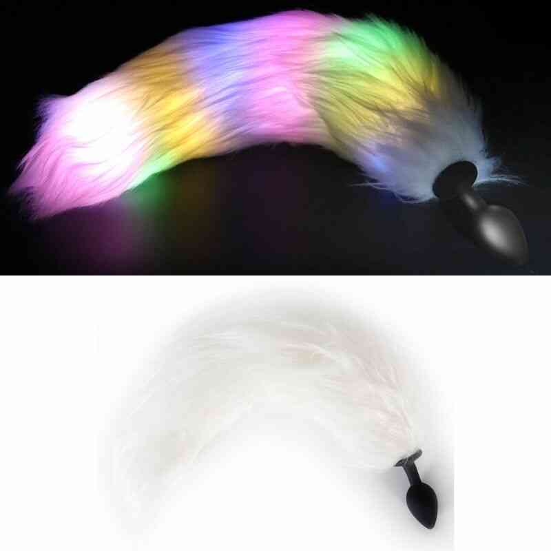 Plug anal queue de renard led blanc