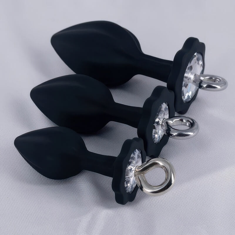 Plug Anal Silicone Fleur Noir