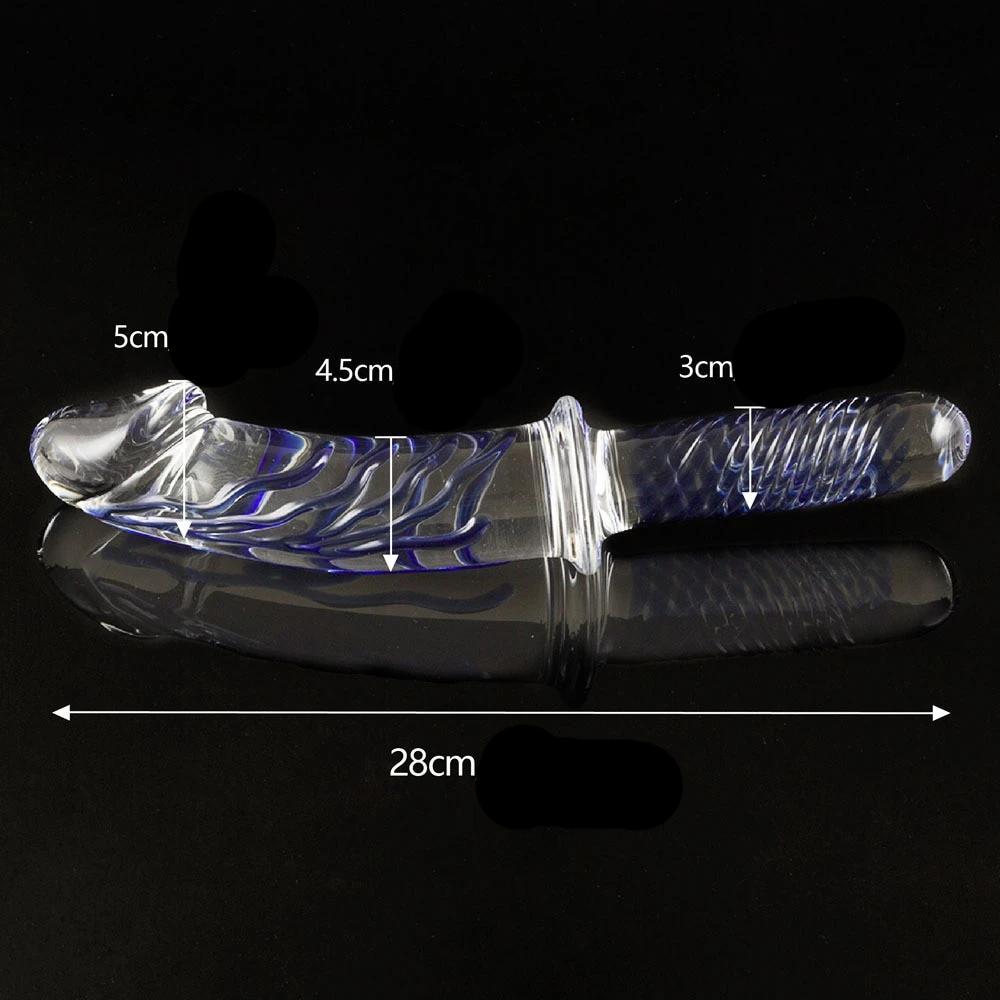 Godemichet en Verre Dildo + Plug