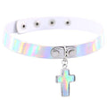 Collier Holographique Croix Gothique