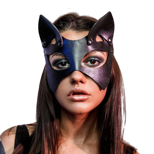 masque chat similicuir
