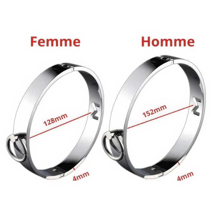 Collier BDSM Métal + Laisse