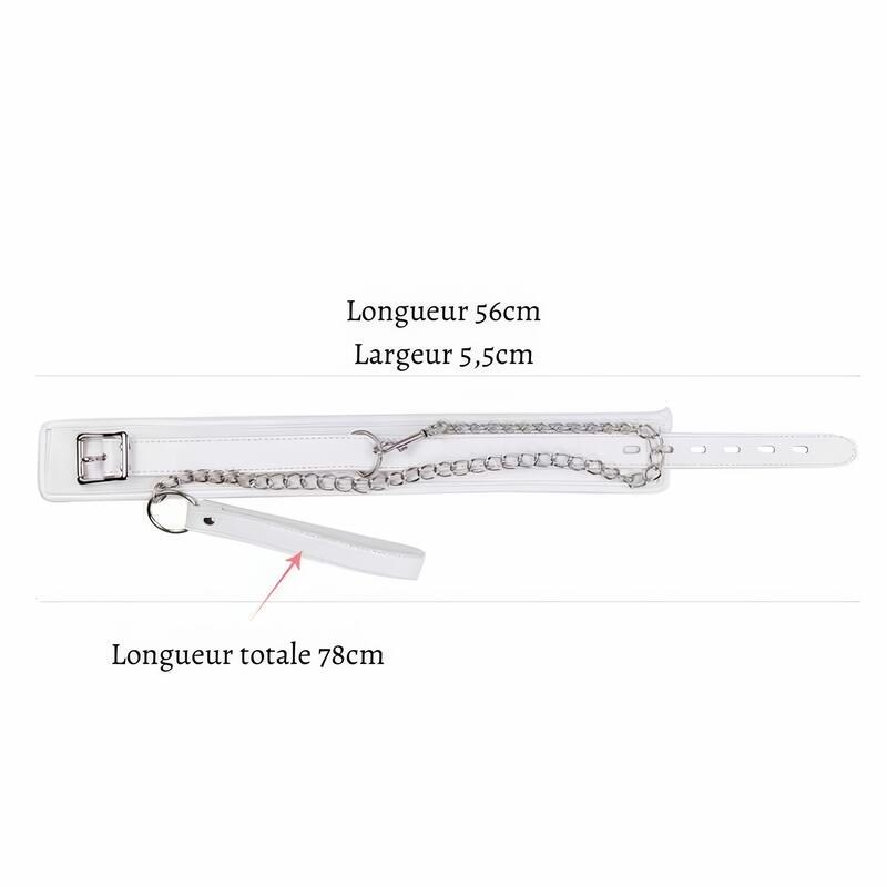 Taille Collier BDSM Blanc